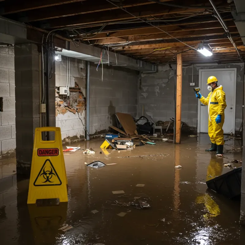 Flooded Basement Electrical Hazard in Lauderdale County, MS Property