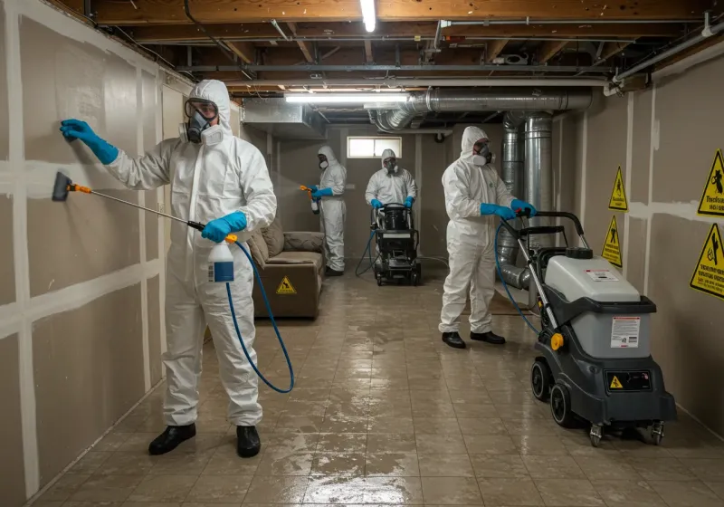 Basement Moisture Removal and Structural Drying process in Lauderdale County, MS